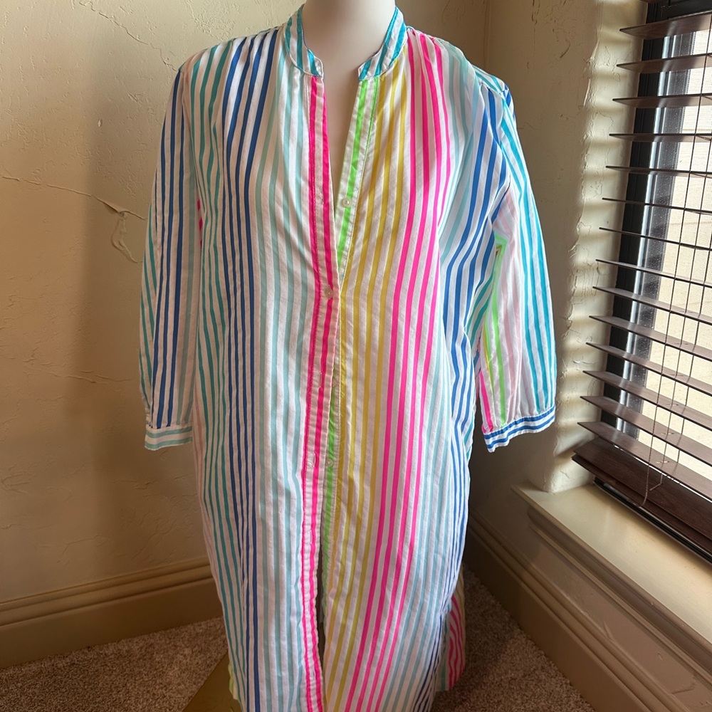 Vilagallo Colorful Striped  Beach Dress L